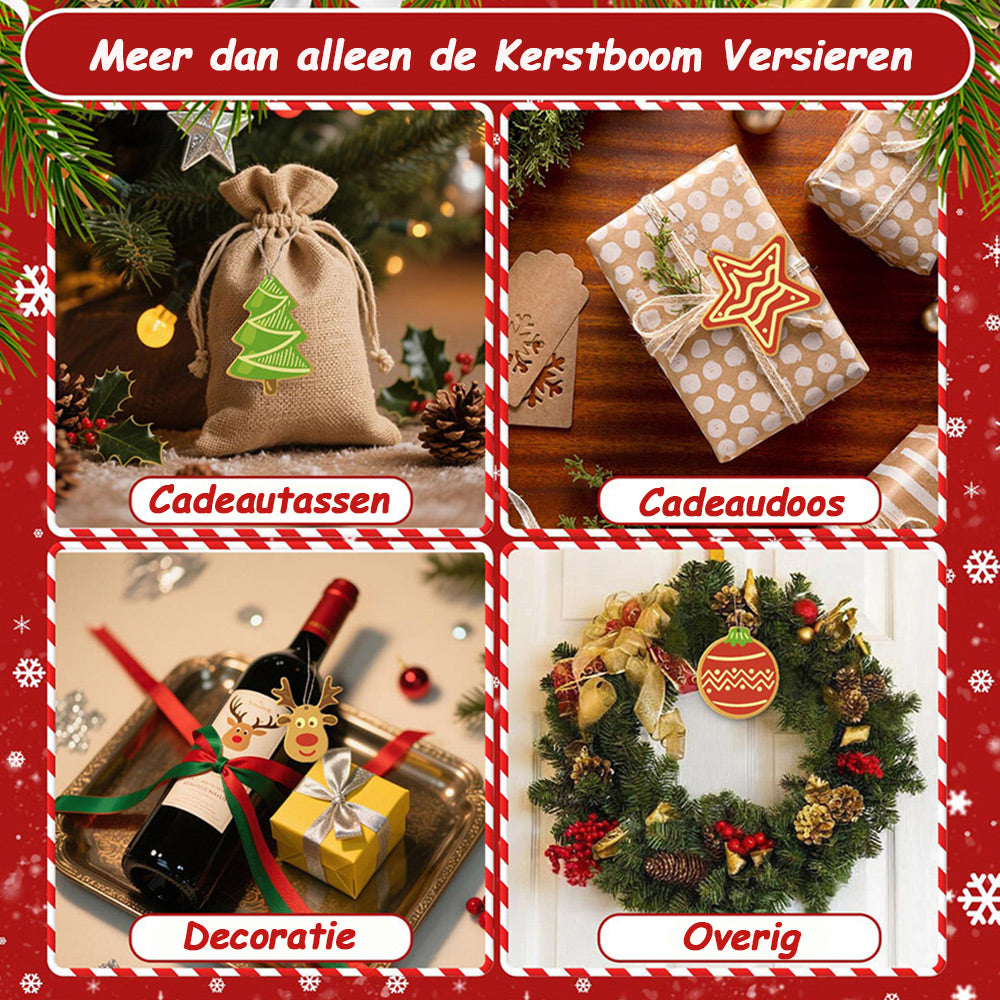 8 Stuks Kerstversiering Schilderen op Nummers | Huis en Sterren Set