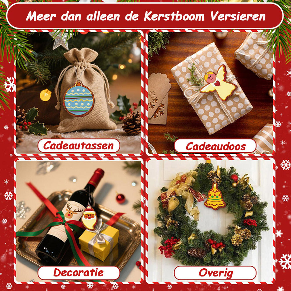 8 Stuks Kerstversiering Schilderen op Nummers | Kerstavond Set