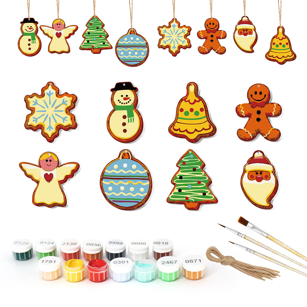 8 Stuks Kerstversiering Schilderen op Nummers | Kerstavond Set