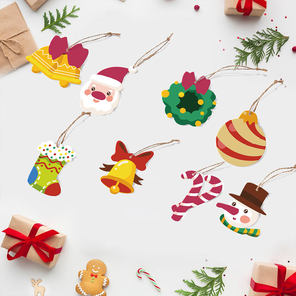 8 Stuks Kerstversiering Schilderen op Nummers | Kerstbellen Set