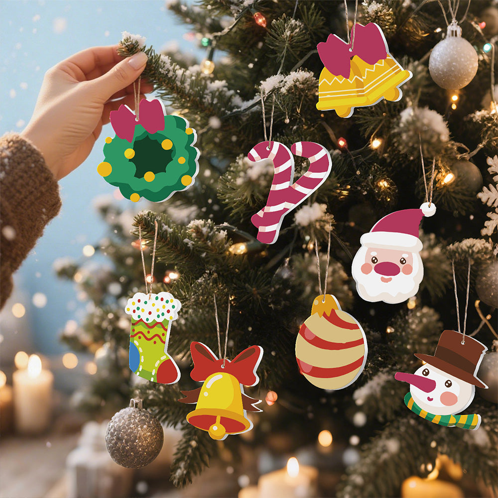 8 Stuks Kerstversiering Schilderen op Nummers | Kerstbellen Set