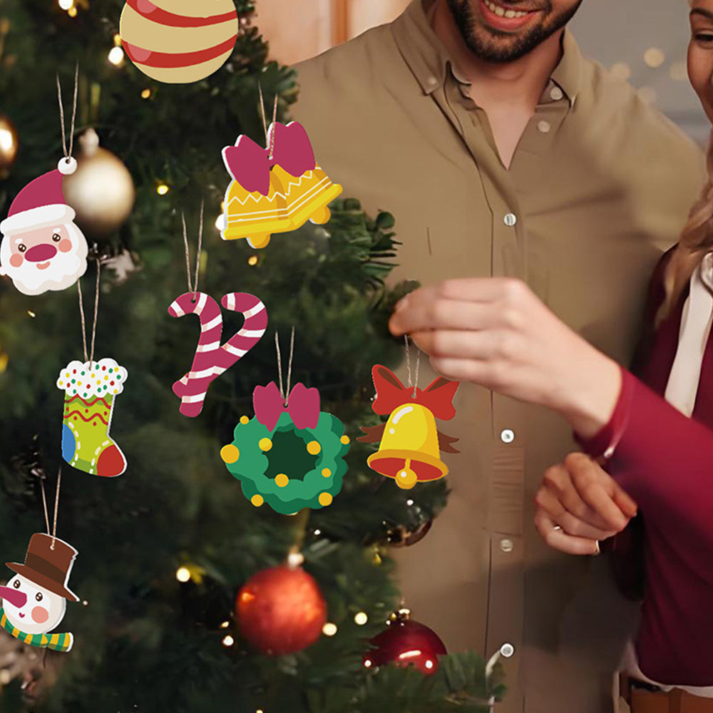 8 Stuks Kerstversiering Schilderen op Nummers | Kerstbellen Set