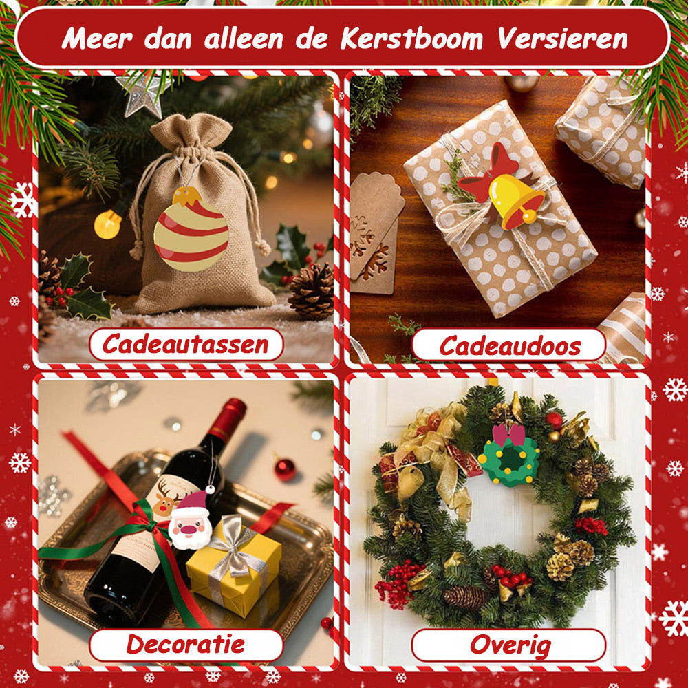 8 Stuks Kerstversiering Schilderen op Nummers | Kerstbellen Set