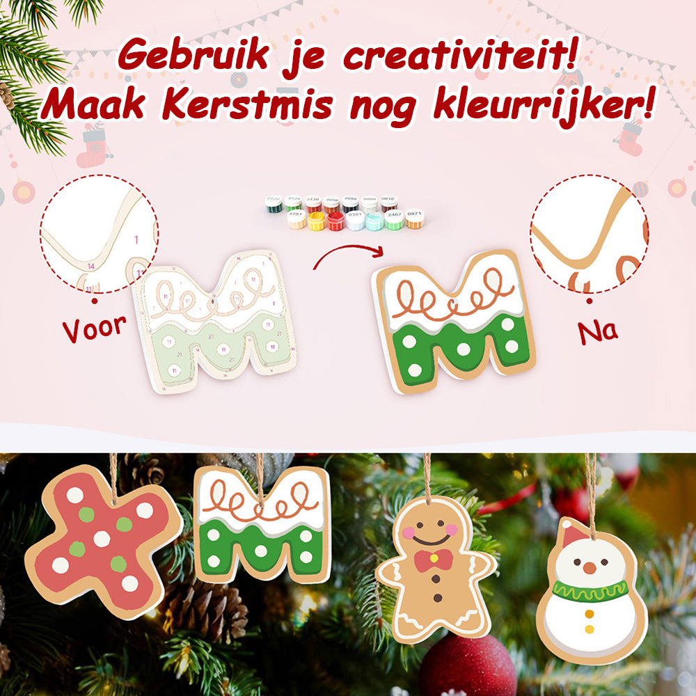 8 Stuks Kerstversiering Schilderen op Nummers | Kerstbrieven Set