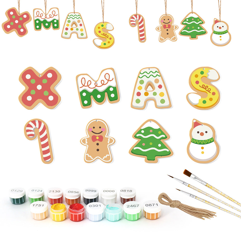 8 Stuks Kerstversiering Schilderen op Nummers | Kerstbrieven Set