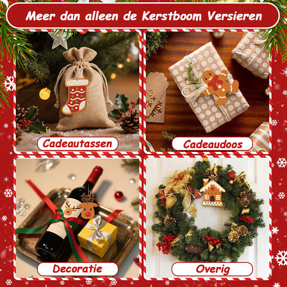 8 Stuks Kerstversiering Schilderen op Nummers | Kerstkoekjes Set