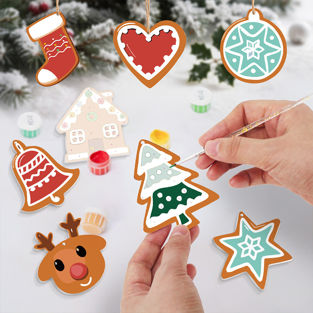 8 Stuks Kerstversiering Schilderen op Nummers | Kerstmagische Ster Set
