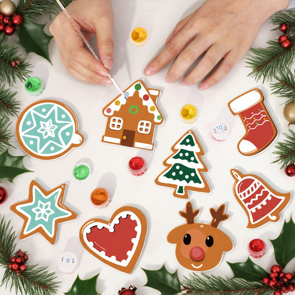 8 Stuks Kerstversiering Schilderen op Nummers | Kerstmagische Ster Set