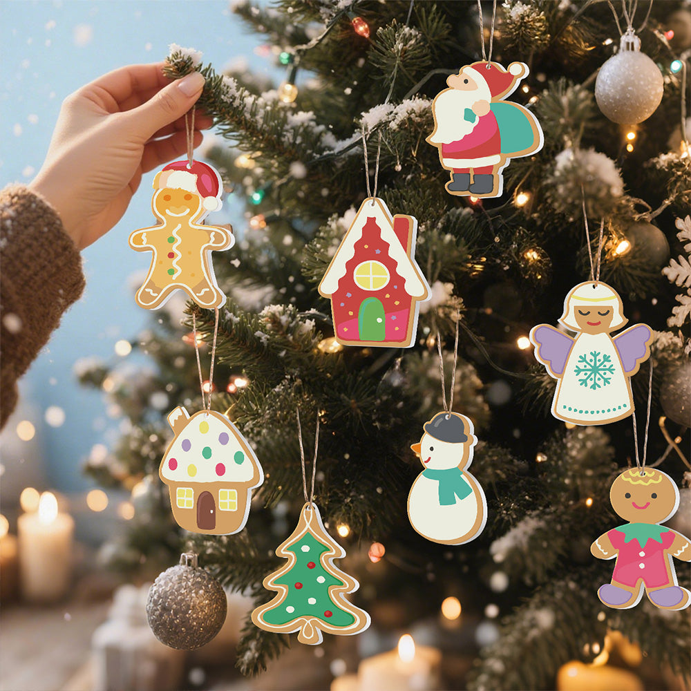 8 Stuks Kerstversiering Schilderen op Nummers | Kerstman en Engel Set