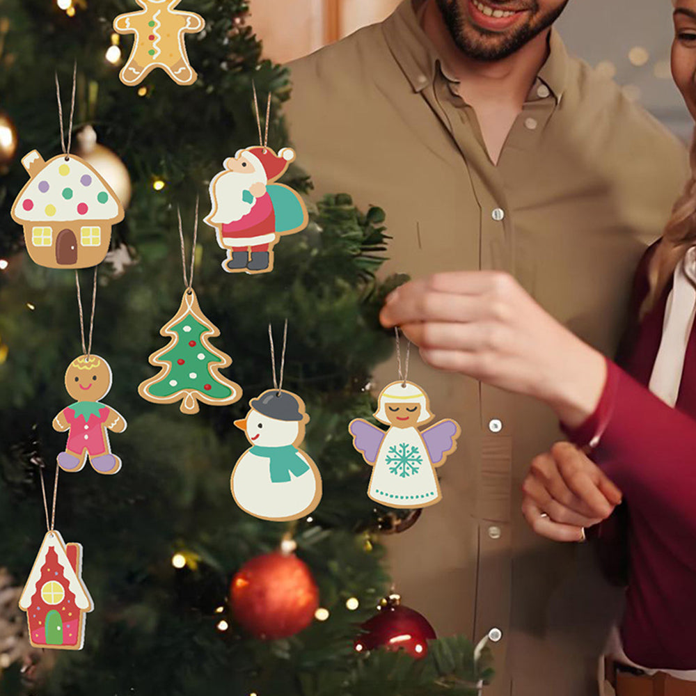 8 Stuks Kerstversiering Schilderen op Nummers | Kerstman en Engel Set