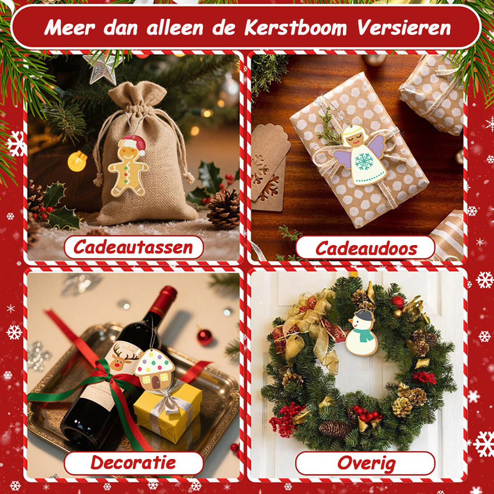 8 Stuks Kerstversiering Schilderen op Nummers | Kerstman en Engel Set