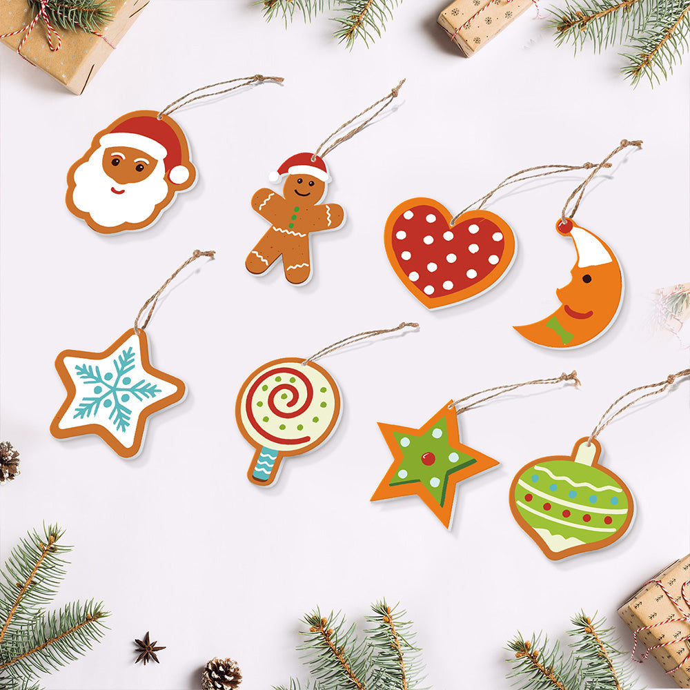 8 Stuks Kerstversiering Schilderen op Nummers | Maan en Sterren Set