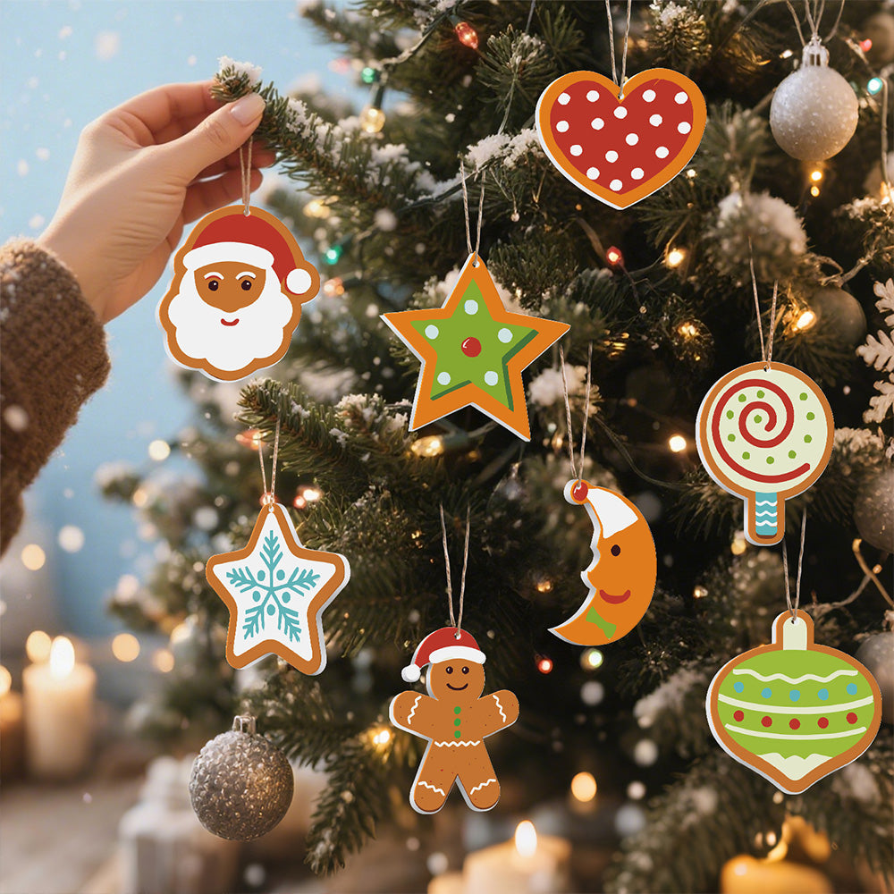 8 Stuks Kerstversiering Schilderen op Nummers | Maan en Sterren Set