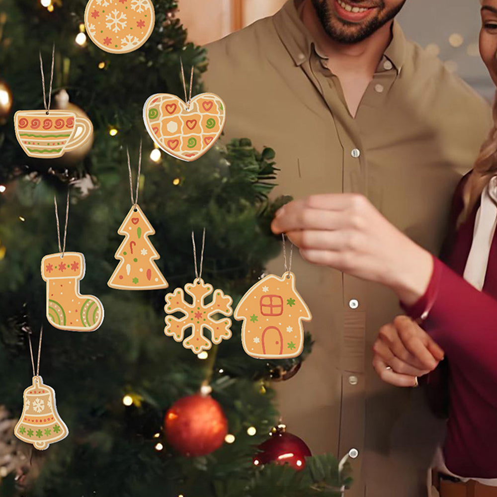8 Stuks Kerstversiering Schilderen op Nummers | Oranje Versiering Set