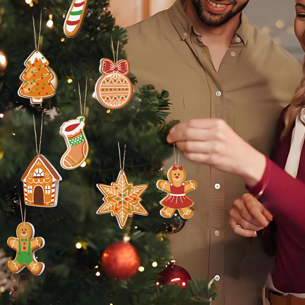 8 Stuks Kerstversiering Schilderen op Nummers | Peperkoekmannetje Set