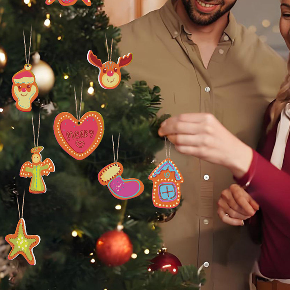 8 Stuks Kerstversiering Schilderen op Nummers | Snoep en Hart Set