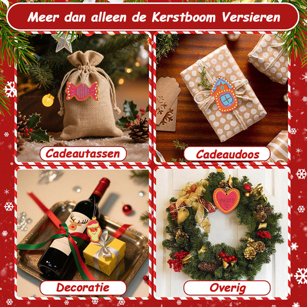 8 Stuks Kerstversiering Schilderen op Nummers | Snoep en Hart Set