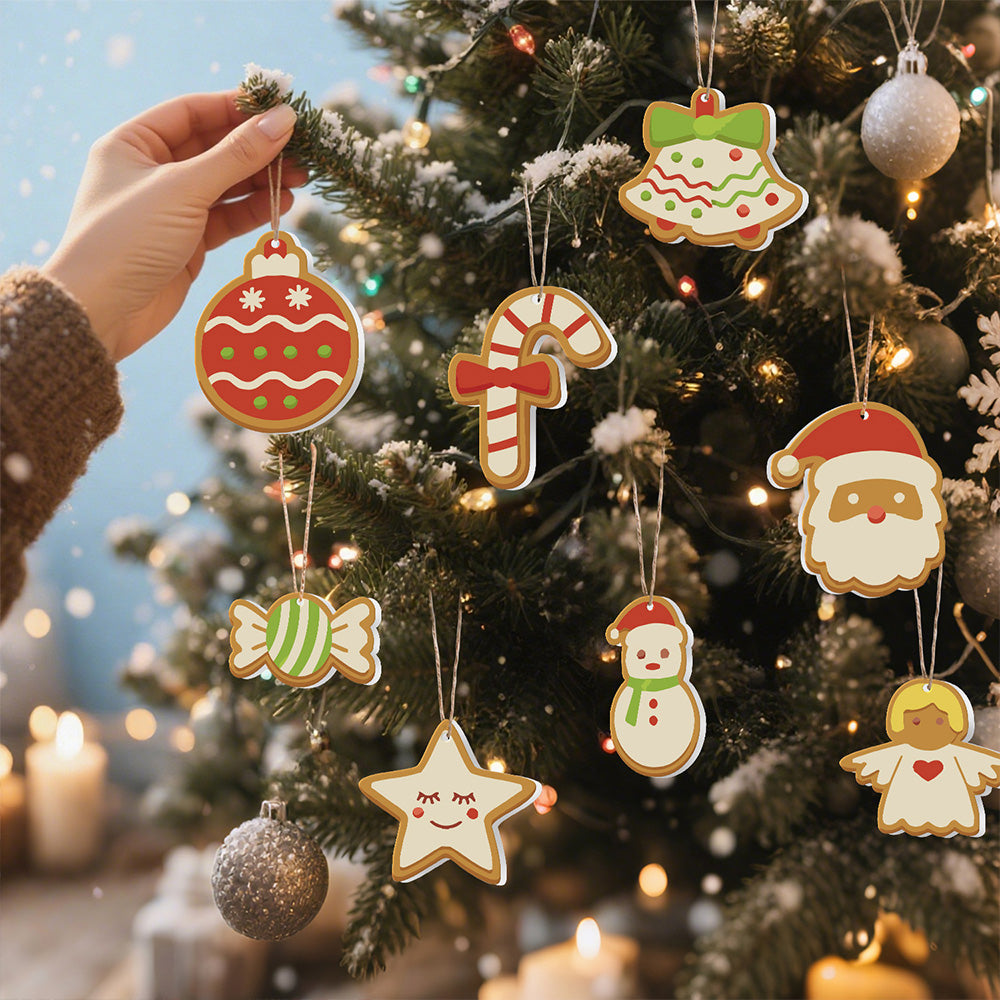 8 Stuks Kerstversiering Schilderen op Nummers | Snoep en Sneeuwpop Set