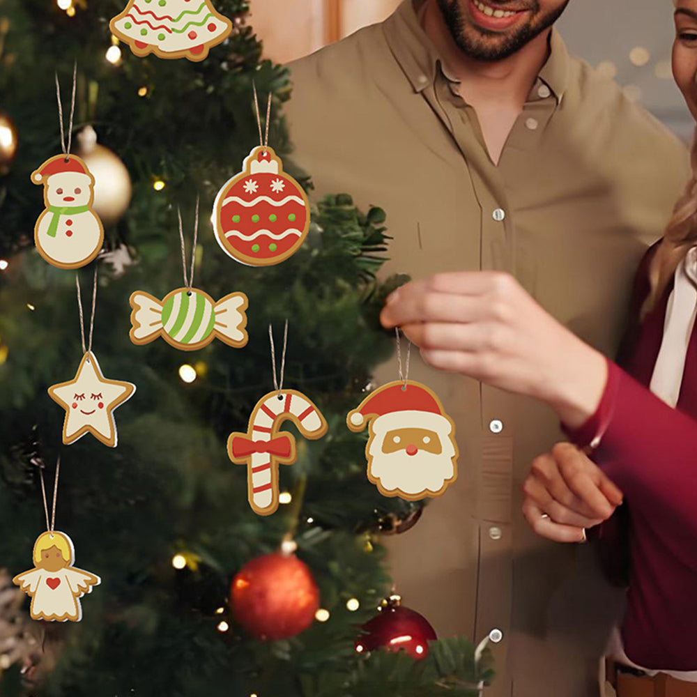 8 Stuks Kerstversiering Schilderen op Nummers | Snoep en Sneeuwpop Set