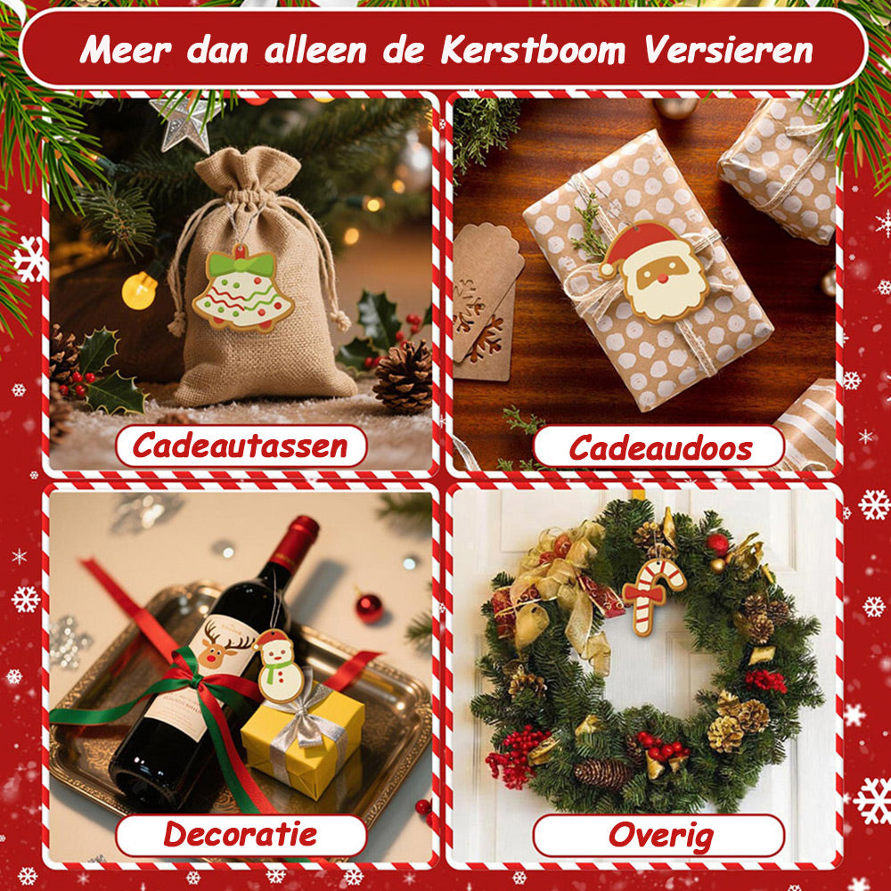 8 Stuks Kerstversiering Schilderen op Nummers | Snoep en Sneeuwpop Set