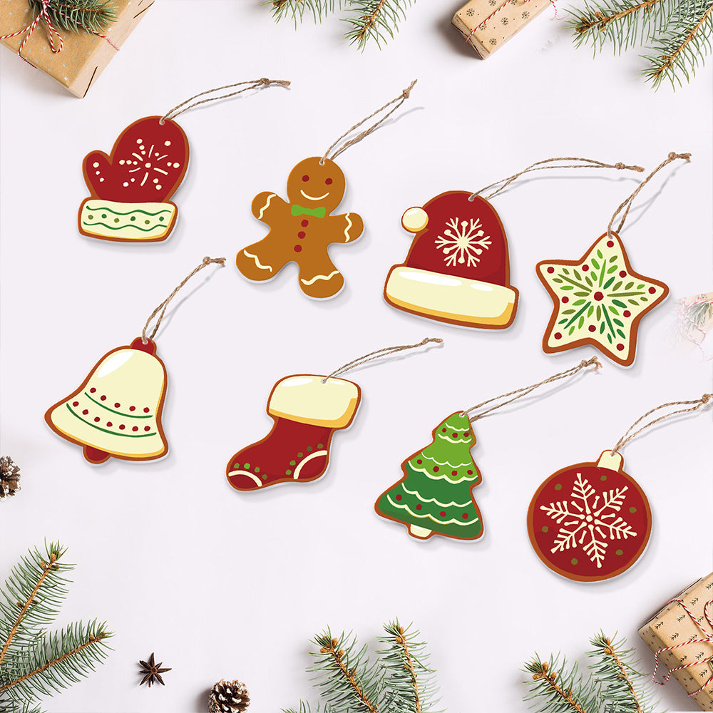 8 Stuks Kerstversiering Schilderen op Nummers | Winteruitrusting Set