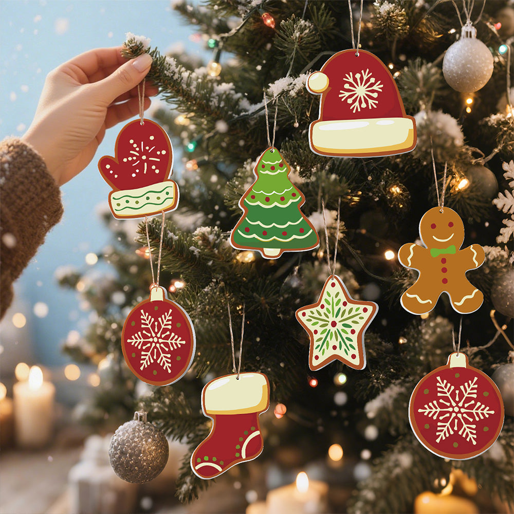 8 Stuks Kerstversiering Schilderen op Nummers | Winteruitrusting Set