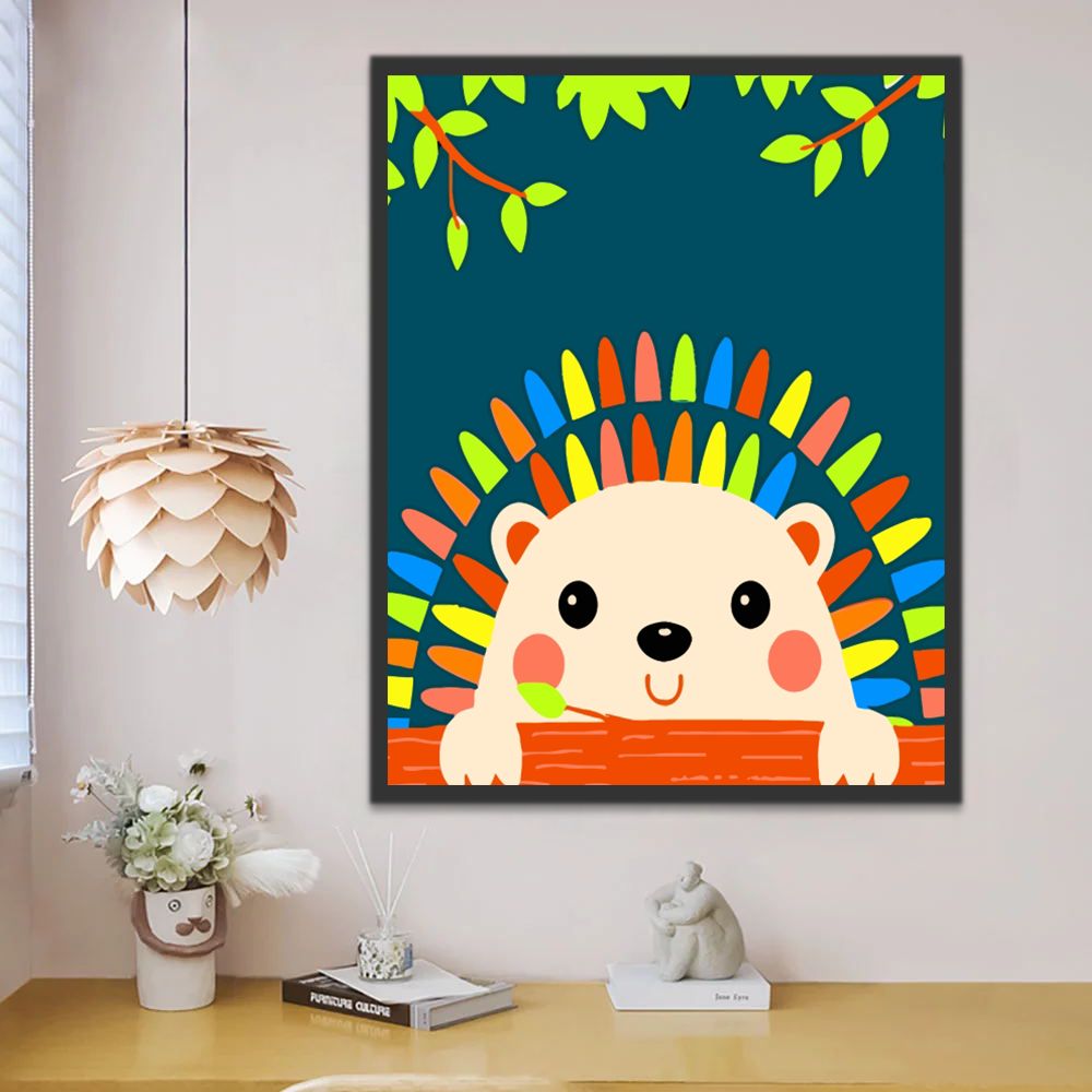 Abstract Cartoon Egel Schilderen op Nummers Kinderen