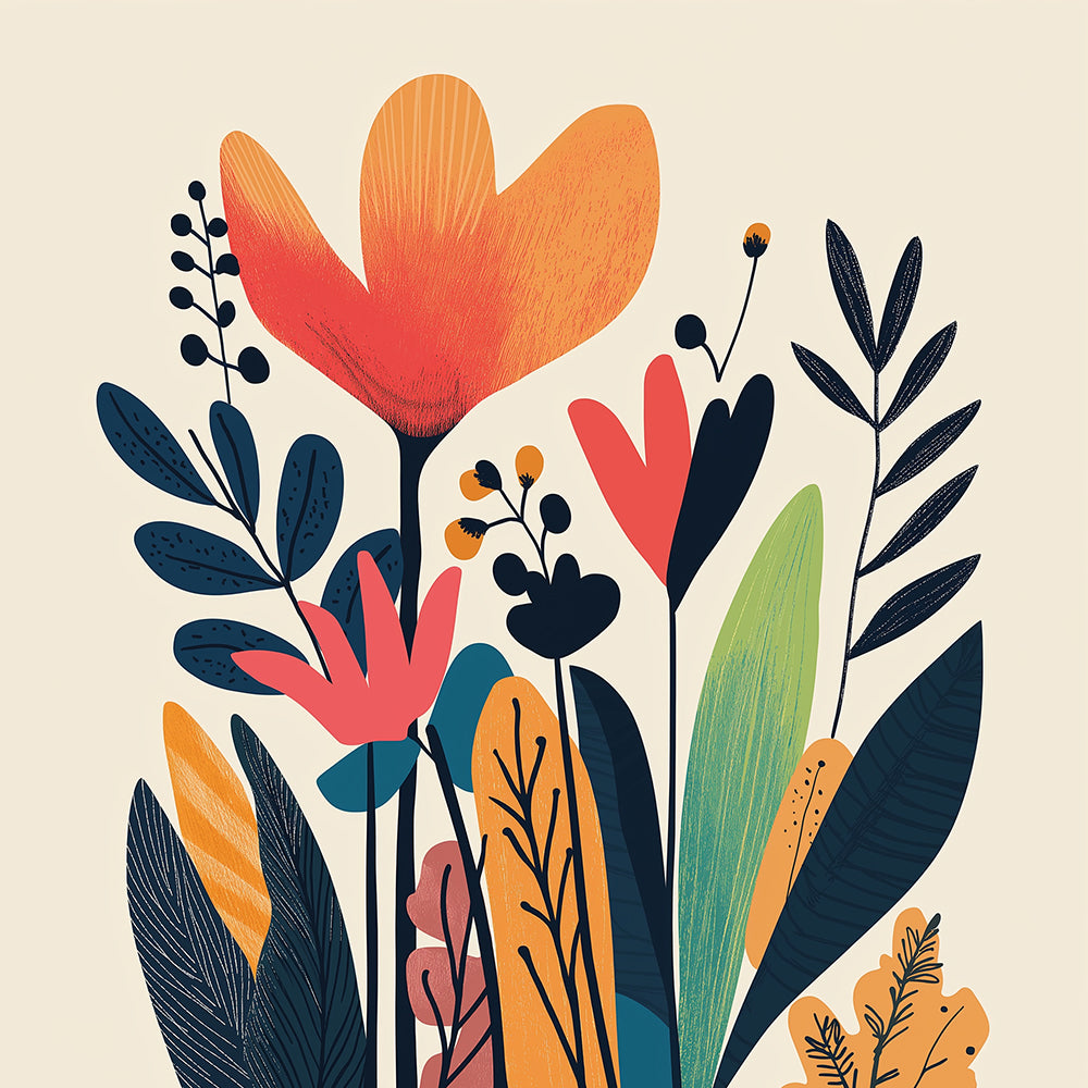 Abstracte Bloemen en Groen Mini Schilderen op Nummers