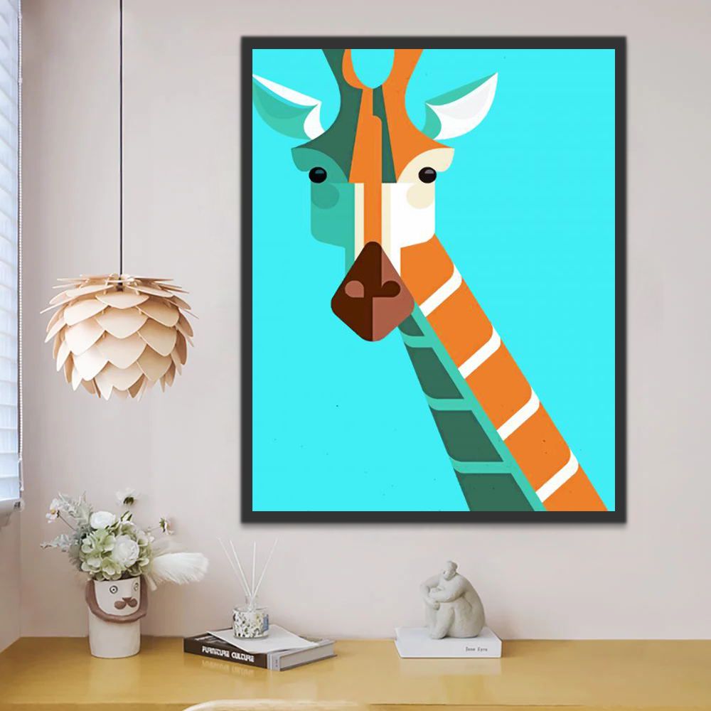 Abstracte Cartoon Giraffe Schilderen op Nummers Kinderen
