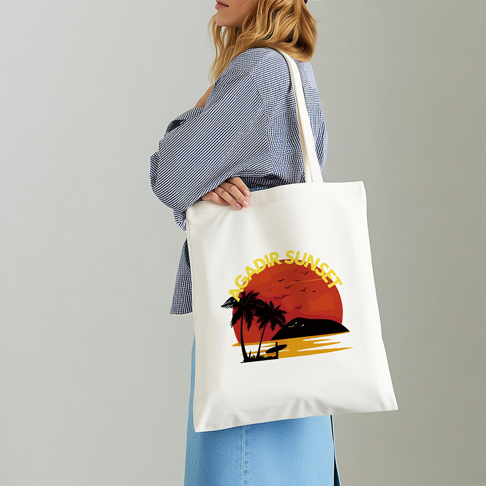 Agadir Zonsondergang Canvas Tote Bag Schilderen op Nummers