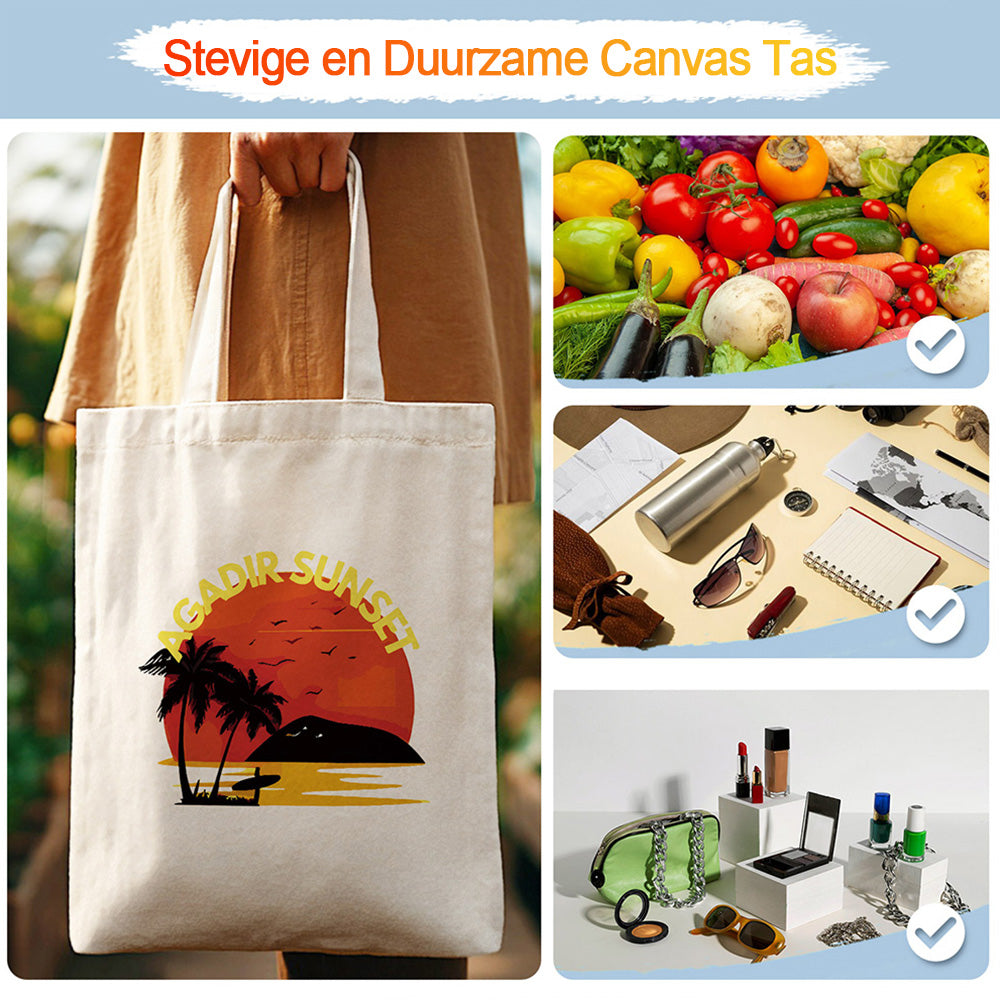 Agadir Zonsondergang Canvas Tote Bag Schilderen op Nummers