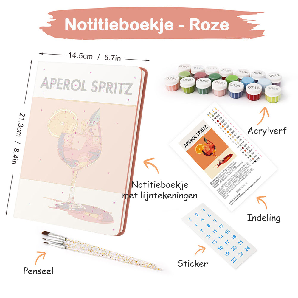 Aperol Spritz Notitieboek Schilderen op Nummers