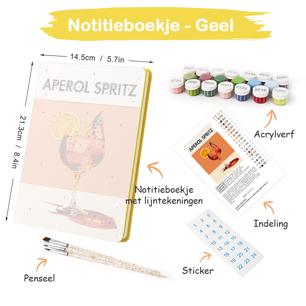 Aperol Spritz Notitieboek Schilderen op Nummers