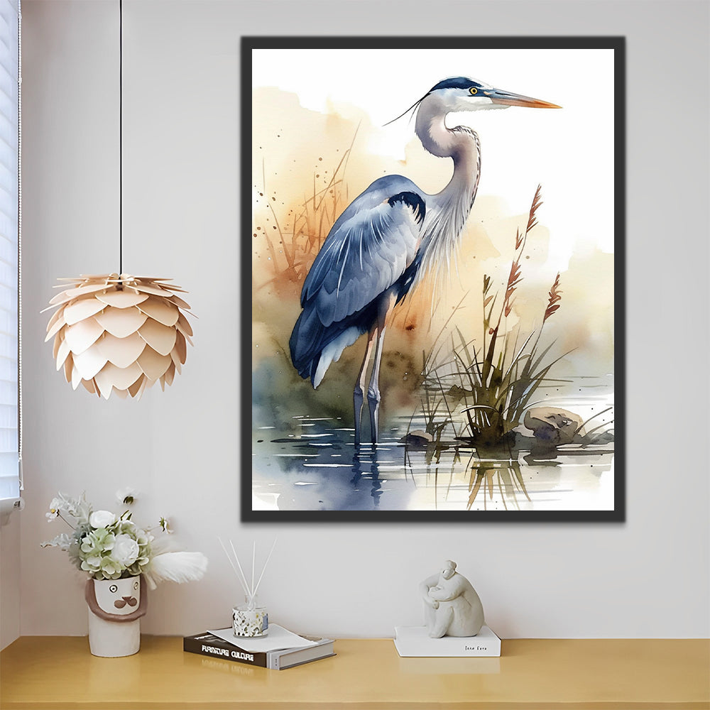 Aquarel Reiger Schilderen op Nummers