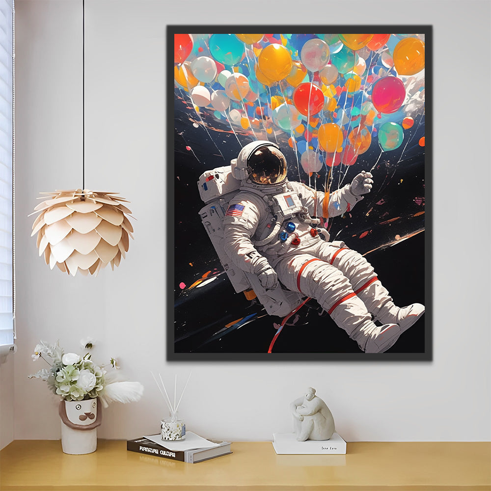 Astronaut met Ballon in de Ruimte Schilderen op Nummers