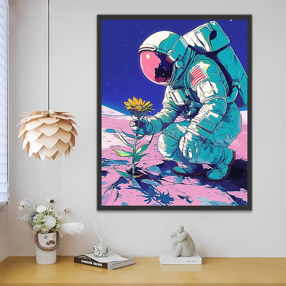Astronauten Plukken een Bloem Schilderen op Nummers