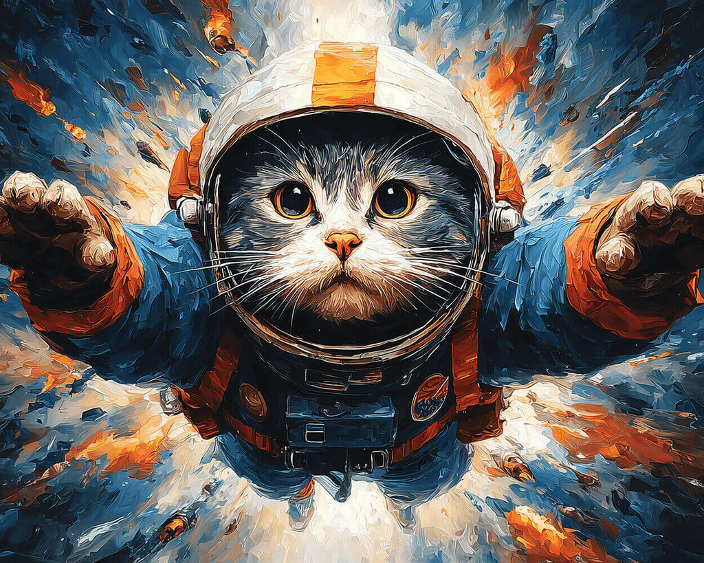 Astronautenkat bij de Oerknal Schilderen op Nummers