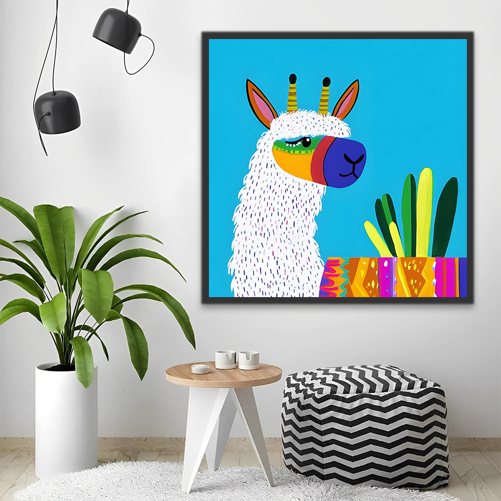 Beeldverhaal Abstracte Alpaca Schilderen op Nummers