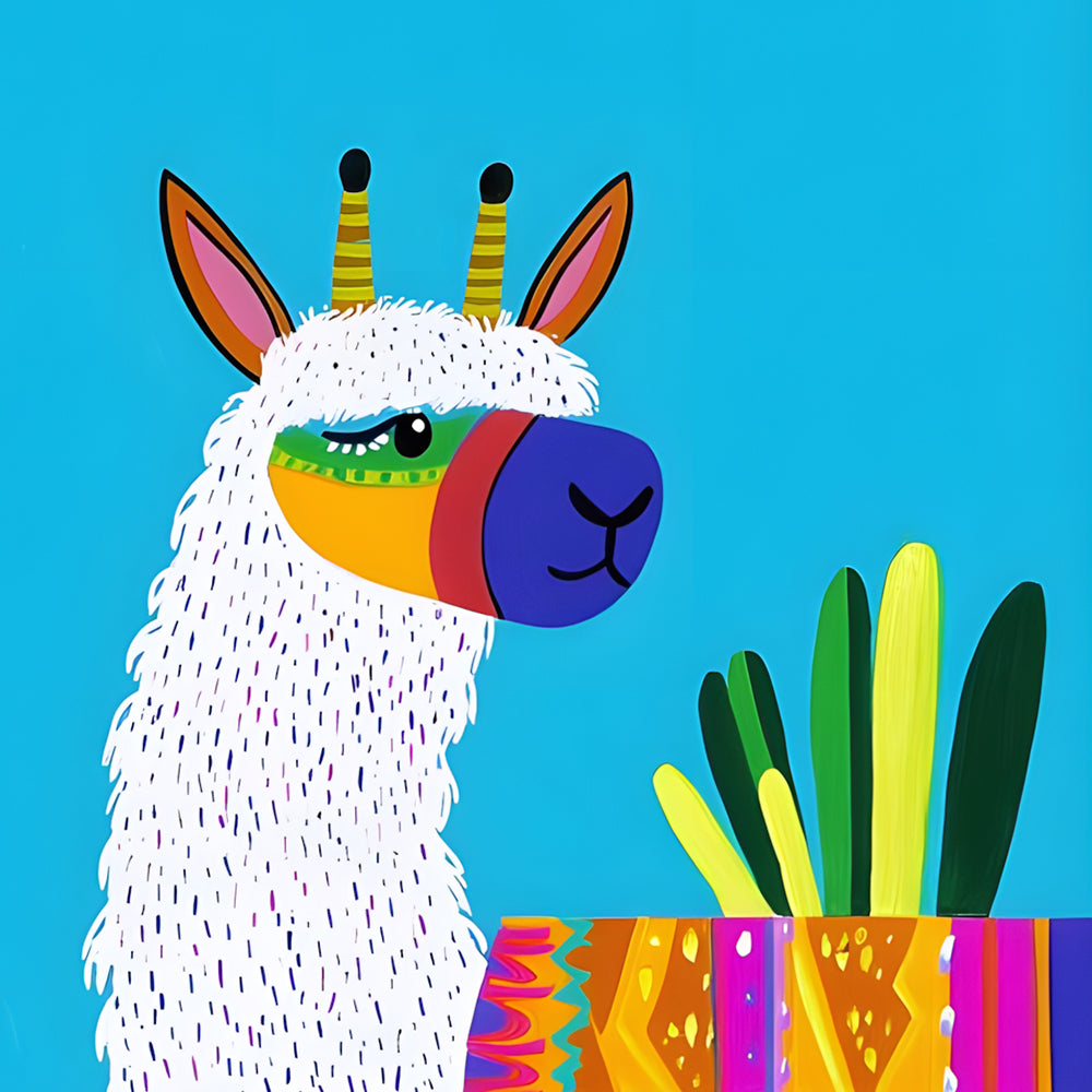 Beeldverhaal Abstracte Alpaca Schilderen op Nummers