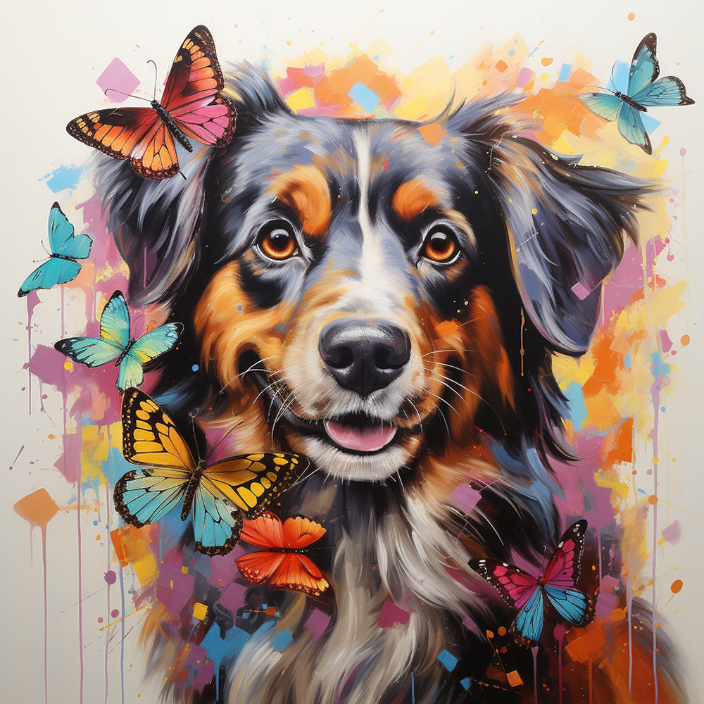Berner Sennenhond en Vlinders Schilderen op Nummers