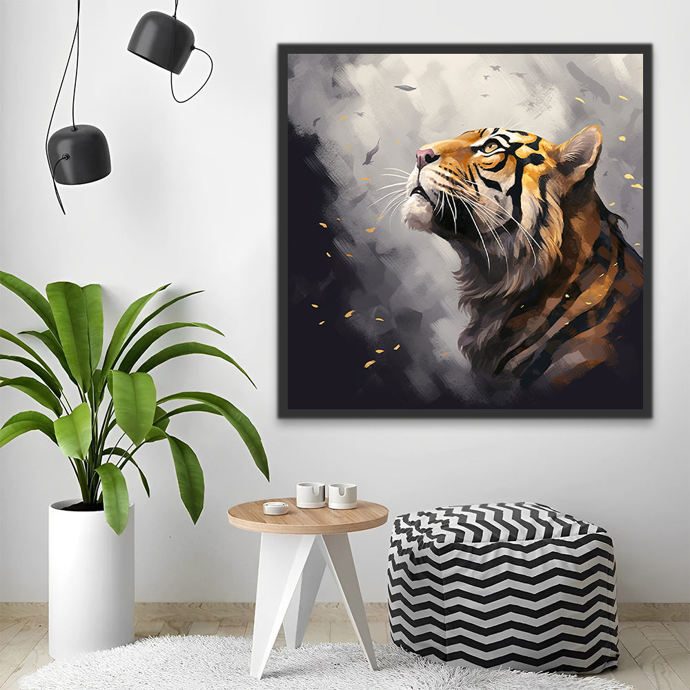 Bewolkte Dag Tijger Schilderen op Nummers