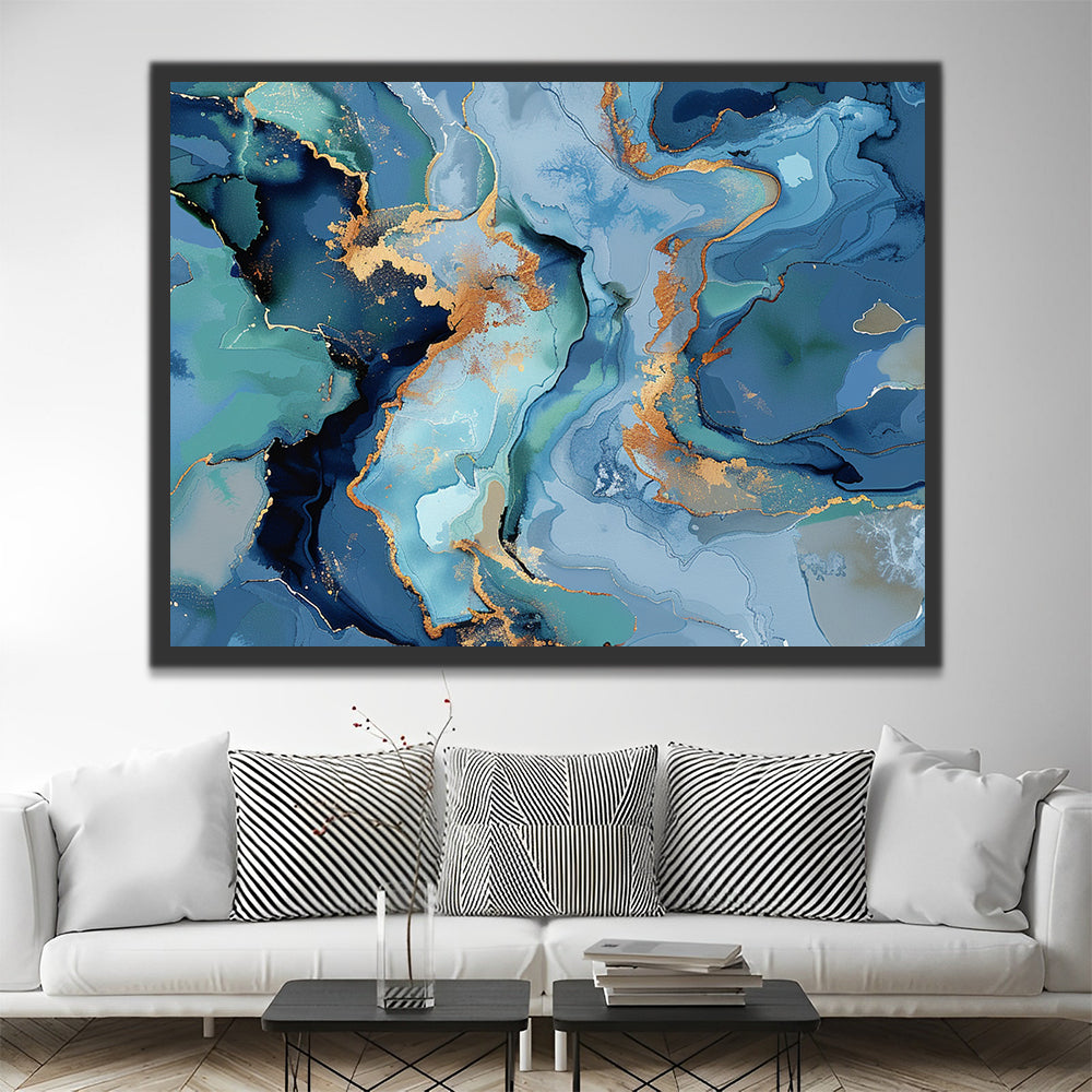 Blauwe Abstractie Schilderen op Nummers