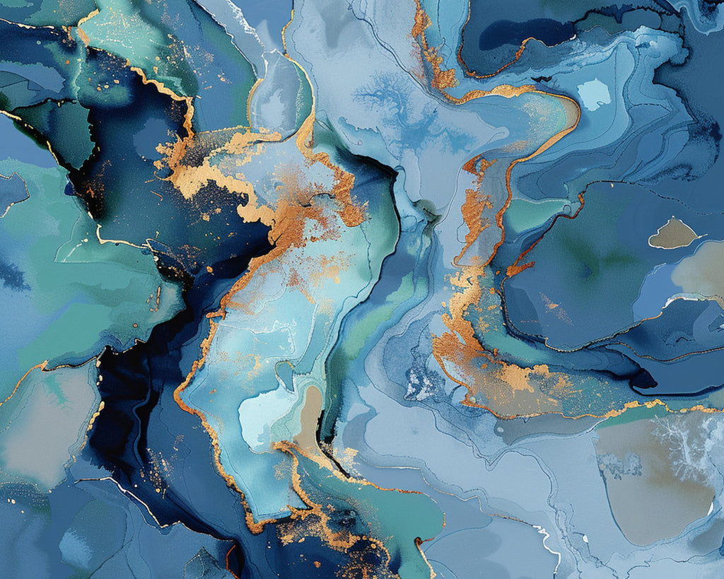 Blauwe Abstractie Schilderen op Nummers