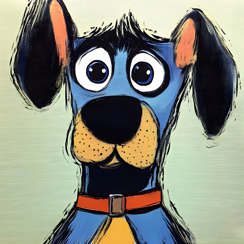 Blauwe Hond met Zwarte Oren Schilderen op Nummers