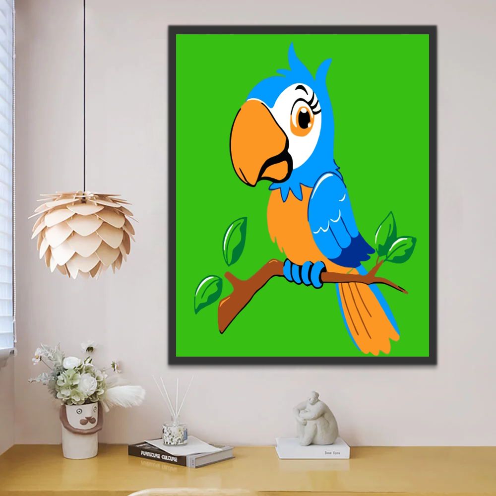 Blauwe Toekan Schilderen op Nummers Kinderen