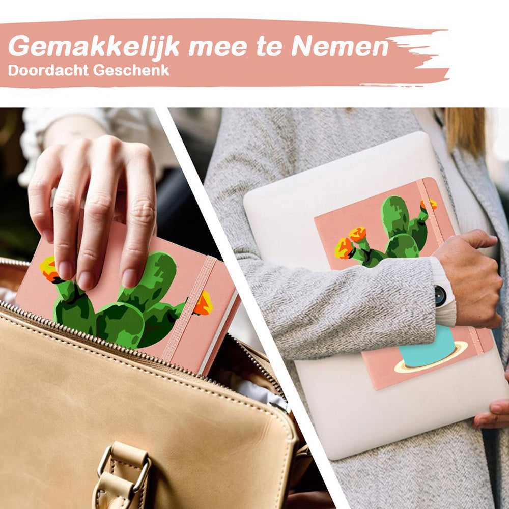 Bloeiende Cactuspot Notitieboek Schilderen op Nummers