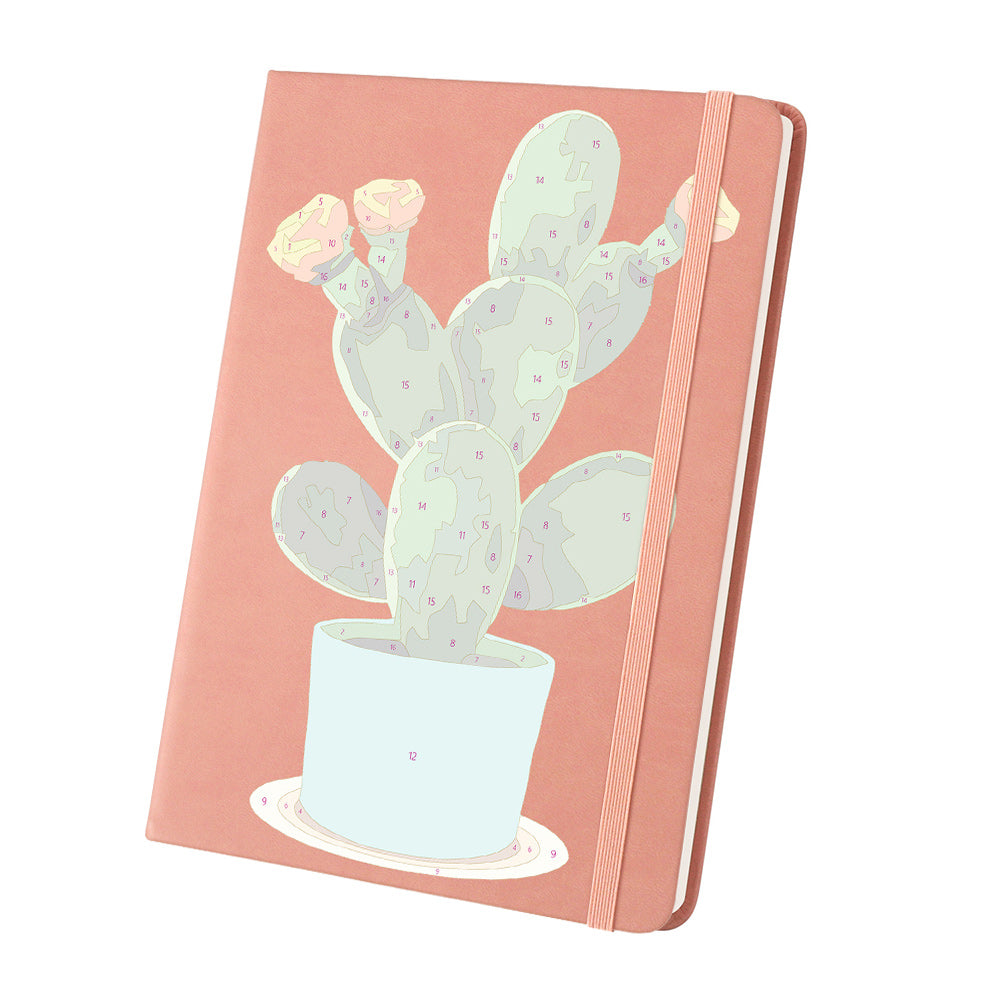 Bloeiende Cactuspot Notitieboek Schilderen op Nummers