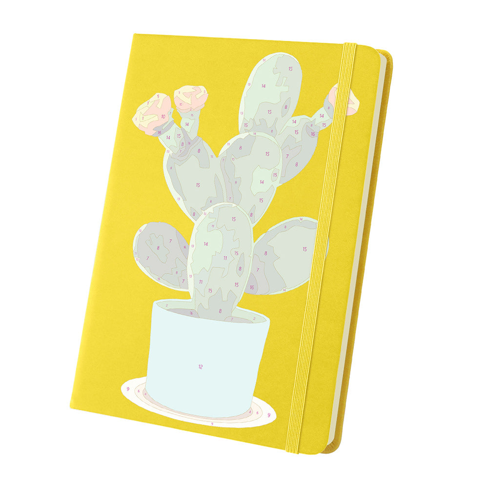 Bloeiende Cactuspot Notitieboek Schilderen op Nummers