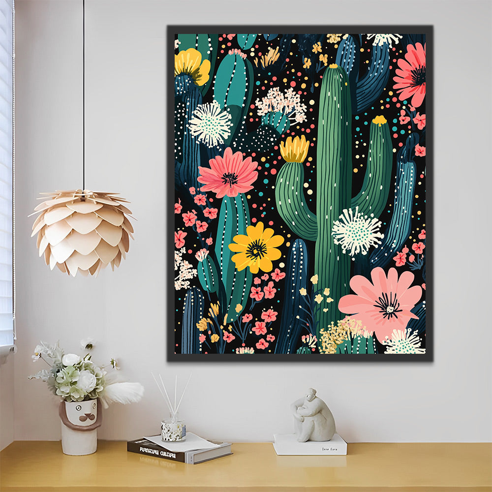 Bloeiende Cactussen Schilderen op Nummers