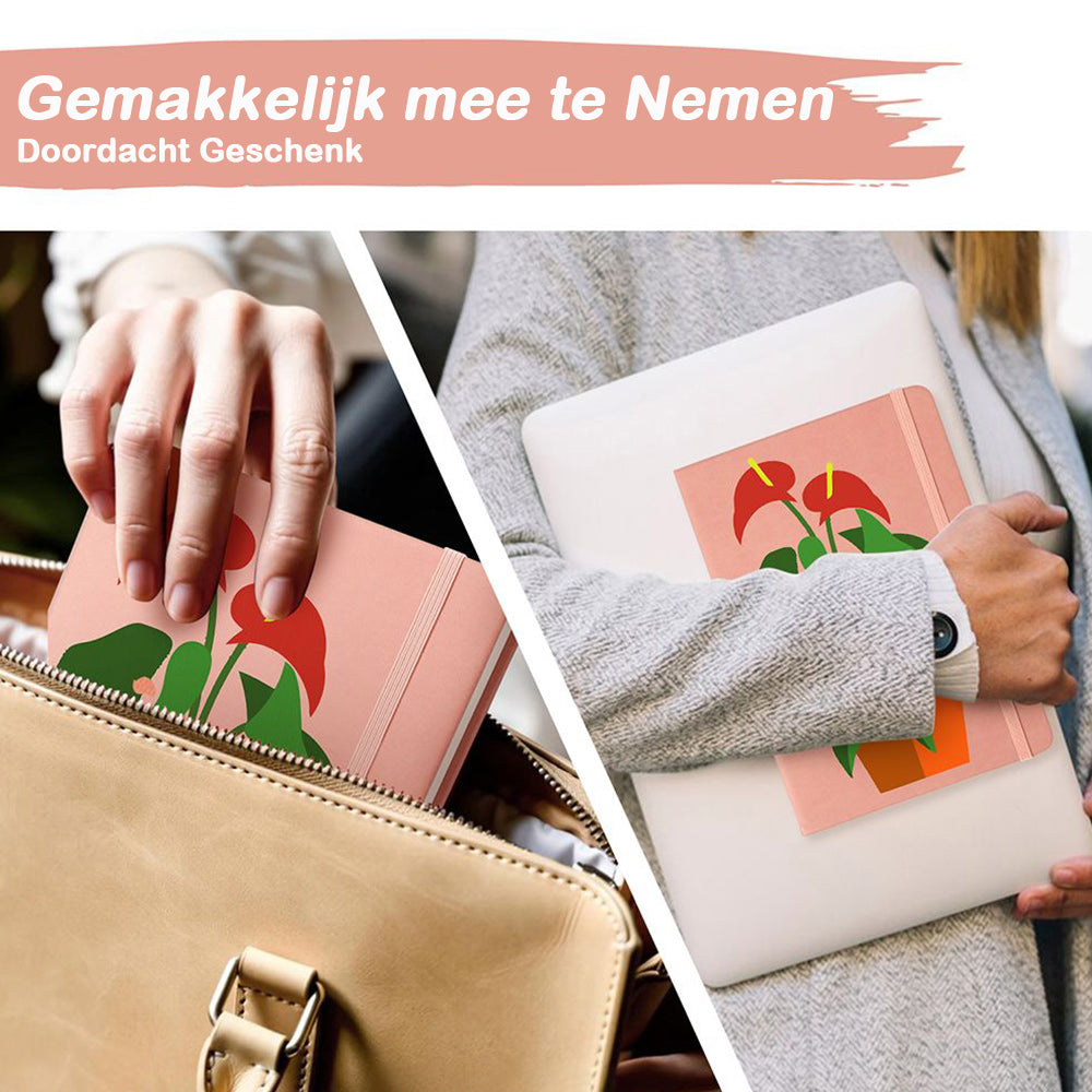Bloeiende Groene Kamerplanten Notitieboek Schilderen op Nummers